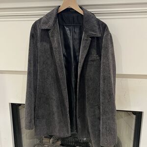 Men's Black Elephant Corduroy Feel Blazer Sport Coat 3 Button